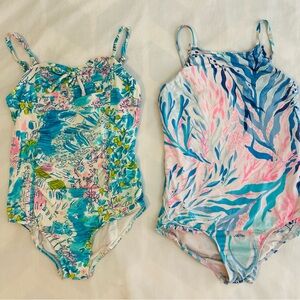 Lilly Pulitzer Girls Swimsuits Lot of 2 Size 7 Postcards from Positano